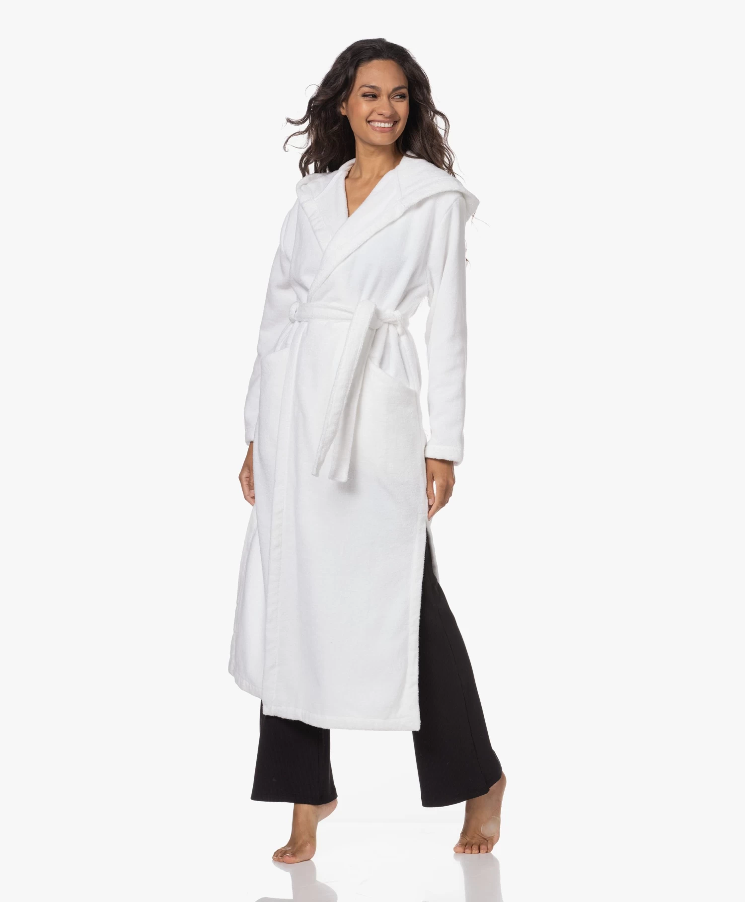 Skin Hamam Spa Badjas Met Capuchon - Wit 3 Skin Hamam Spa Badjas Met Capuchon - Wit - Afbeelding 3
