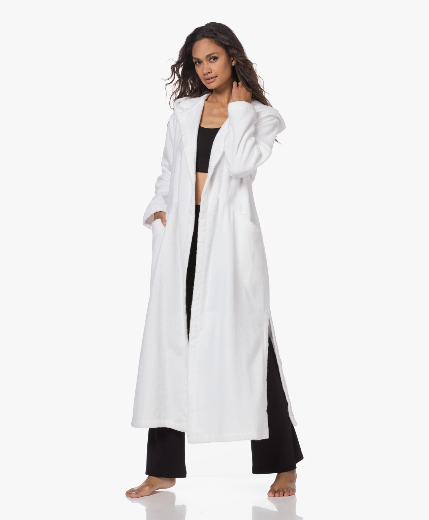 Skin Hamam Spa Badjas Met Capuchon - Wit 5 Skin Hamam Spa Badjas Met Capuchon - Wit - Afbeelding 5
