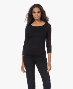 Majestic Filatures Adele T-Shirt Met Driekwart Mouwen - Marine -Kleding Series Winkel 220804 4e27b318 3985 4a39 82b0 3b98fd974283