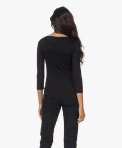 Majestic Filatures Adele T-Shirt Met Driekwart Mouwen - Marine -Kleding Series Winkel 220804 c00b68e5 66d1 4855 a0f1 0470a50fbf81