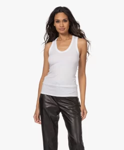 Enza Costa Pima Katoenen U-Hals Tanktop - Wit