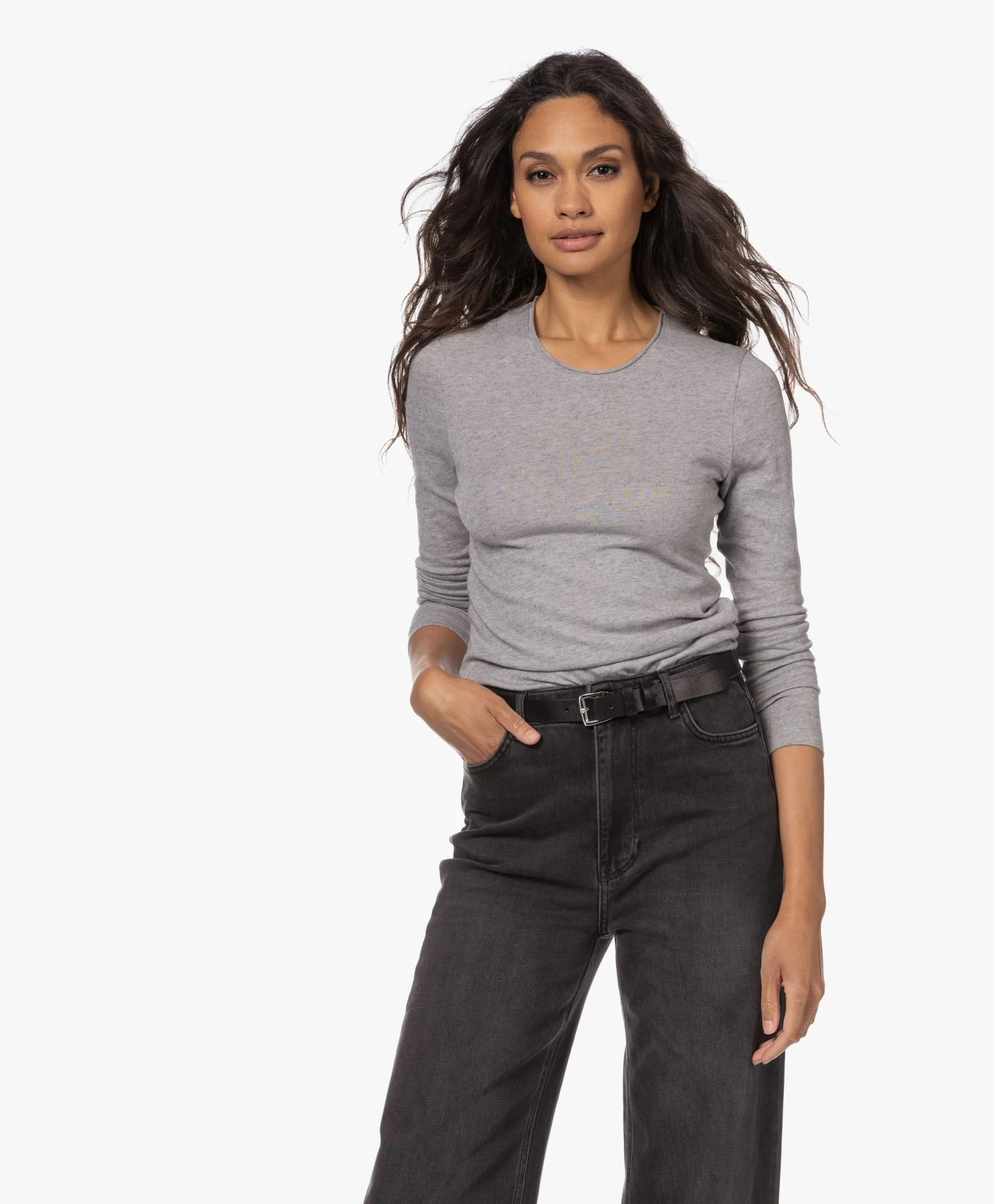 Belluna Forever Katoen-Cashmere Longsleeve - Ash 3 Belluna Forever Katoen-Cashmere Longsleeve - Ash - Afbeelding 3