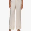 Love Stories Weekend Satijnen Seersucker Pyjama Broek - Off-White