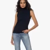 Resort Finest Mouwloze Cashmere-Zijdemix Coltop - Navy