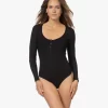 Wolford Henley Stretch-Modal String Body - Zwart
