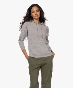 Deblon Sports Lauren Wolmix Gebreide Capuchontrui - Grijs Mêlee