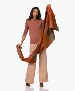 Alpaca Loca Handgemaakte Alpacamix Geblokte Sjaal - Cinnamon/Terracotta/Brown -Kleding Series Winkel 220919 de925acd 0492 4dca ba38 5b8ab894d313 scaled