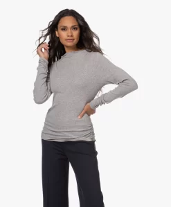 Michael Stars Nichole Longsleeve Met Aangerimpelde Details - Grijs Mêlee
