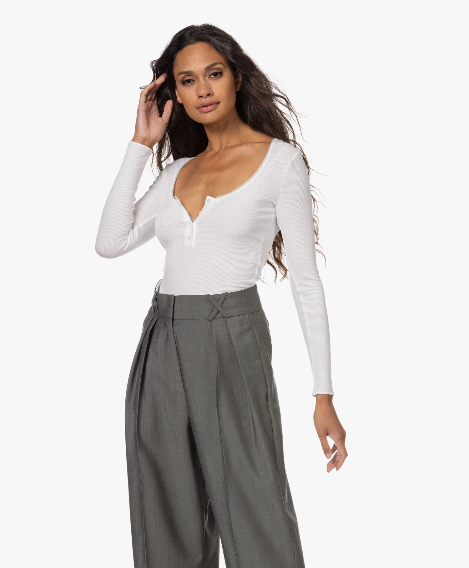 Wolford Henley Stretch-Modal String Body - Wit 3 Wolford Henley Stretch-Modal String Body - Wit - Afbeelding 3