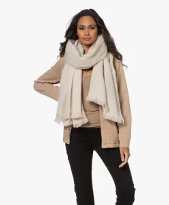 Alpaca Loca Handgemaakte Uni Sjaal In Alpaca - Beige