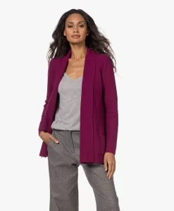 Belluna Delphine Open Wolmix Vest - Berry