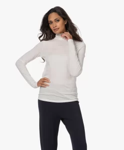 Resort Finest Katoen-Cashmere Colshirt - Ecru