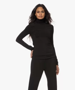 Woman By Earn Beau Viscose Crêpe Coltrui - Zwart