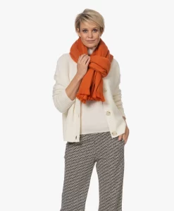 Alpaca Loca Handgemaakte Uni Sjaal In Alpaca - Terracotta