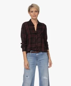 Rails Hunter Geruite Blouse Met Lurex - Black Merlot