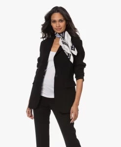 Joseph Aline Zijden Print Sjaal - Horizon/Zwart