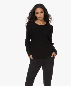 Lasalle Naadloze Viscosemix Trui - Zwart