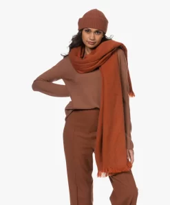 Alpaca Loca Handgemaakte Uni Sjaal In Alpaca - Cinnamon