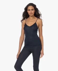 Hanro Wol-Zijde Spaghettitop - Deep Navy