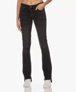 Anine Bing Tristen Raw-Edge Flared Jeans - Stoned Black