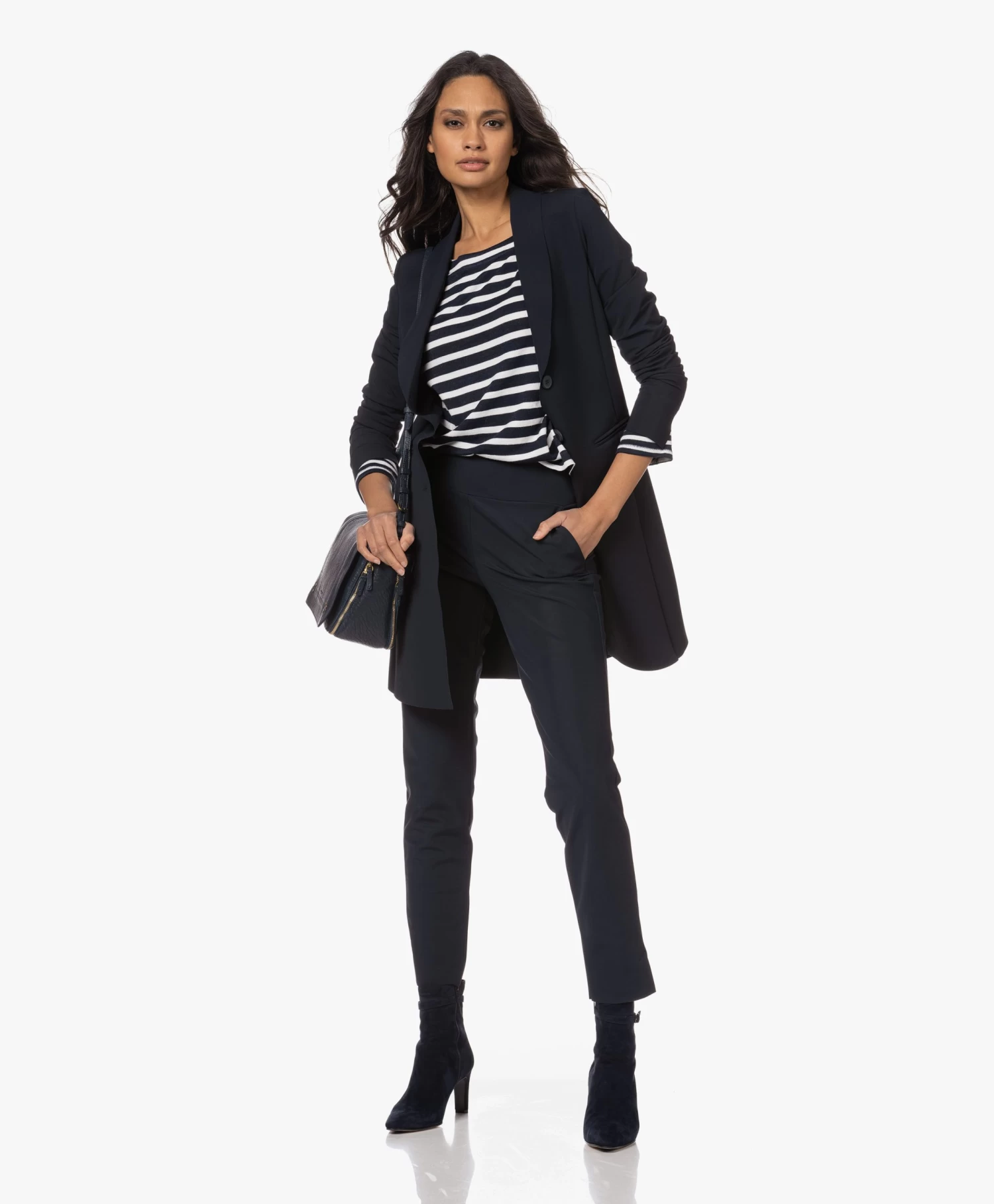 Panara Suède Leren Enkellaarzen - Donkerblauw 6 Panara Suède Leren Enkellaarzen - Donkerblauw - Afbeelding 6