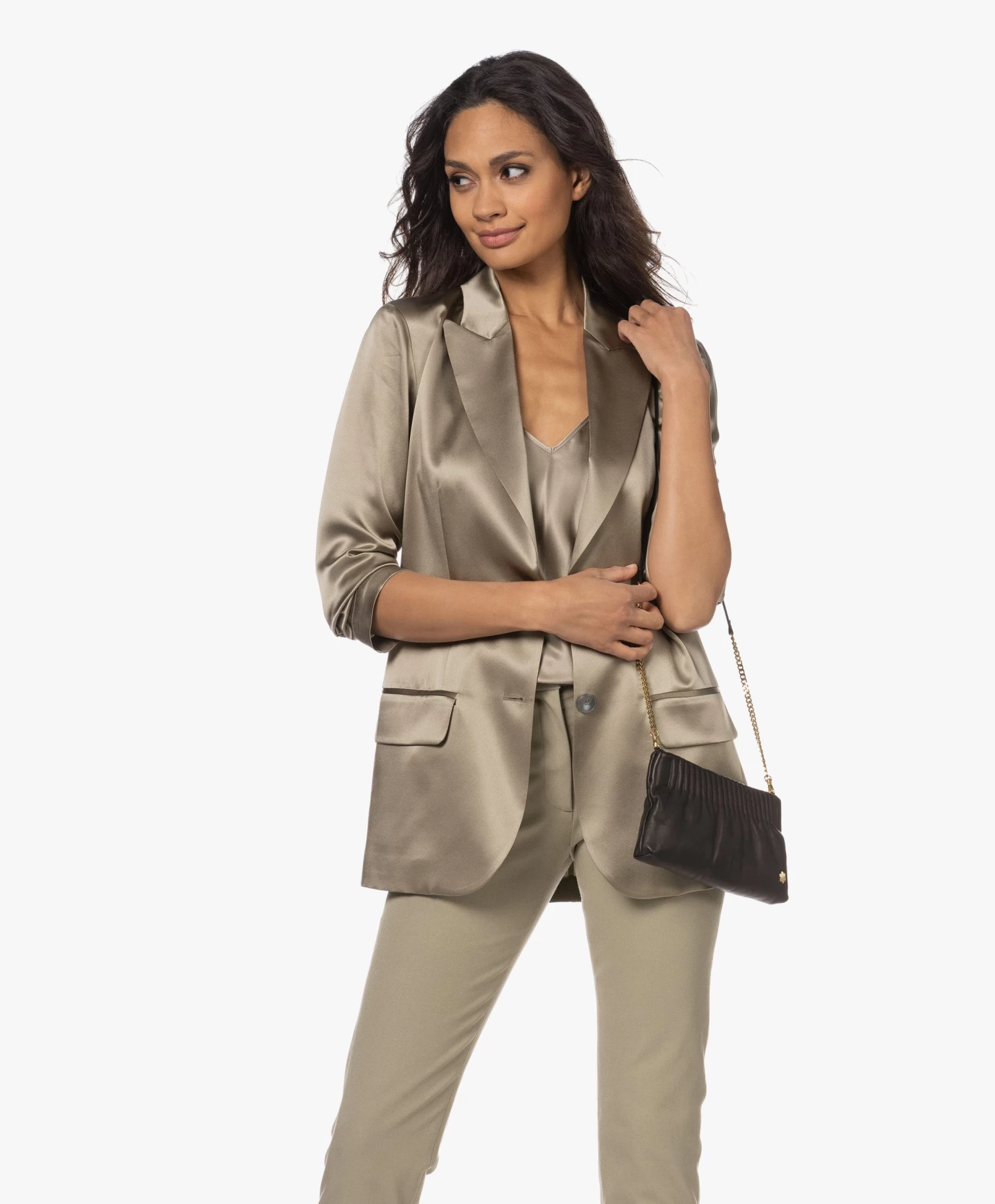 Rhanders Lamsleren Cecilia Pouch - Zwart/Goud 5 Rhanders Lamsleren Cecilia Pouch - Zwart/Goud - Afbeelding 5