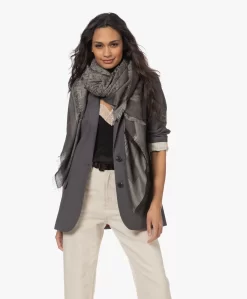 Zadig & Voltaire Glenn Jacquard Logoprint Lurex Sjaal - Street