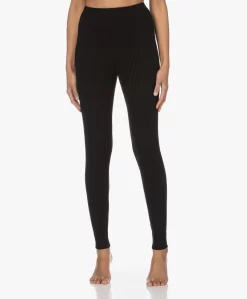 Wolford Rib Jersey Scheerwolmix Legging - Zwart
