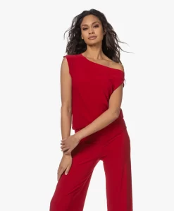Norma Kamali Drop Shoulder Tech Jersey Top - Rood