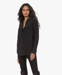 Equipment Signature Washed-Silk Blouse - Zwart -Kleding Series Winkel 221207 42e5a484 1b72 4d47 a9b1 ac5f8fbb94ce