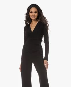 Norma Kamali V-Hals Shirred Tech Jersey Jumpsuit - Zwart -Kleding Series Winkel 221213 1159a56e 2756 4eb9 b3a8 9c832bbdb4ec
