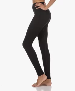 Gai+Lisva Lena Modalmix Rib Yoga Legging - Stretch Limo Black
