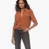 Equipment Slim Signature Gewassen Zijden Blouse - Baked Clay