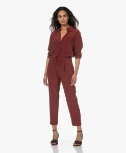 Equipment Benilde Gewassen Zijden Jumpsuit - Syrah
