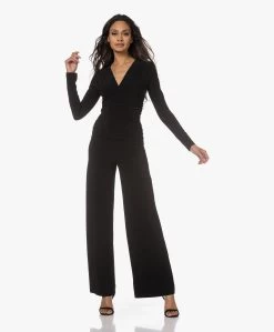 Norma Kamali V-Hals Shirred Tech Jersey Jumpsuit - Zwart -Kleding Series Winkel 221213 f7027e59 159b 4135 9179 5211fd339c37