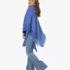 Manos Del Uruguay Merino Wolmix Poncho - Blauw