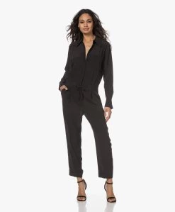 Equipment Benilde Gewassen Zijden Jumpsuit - True Black -Kleding Series Winkel 230103 0191eca7 82f9 4496 b533 2c9fc979d427