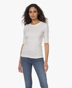 Closed Modalmix Rib T-Shirt - Ivoor -Kleding Series Winkel 230103 056d2acf c581 43dd 934a 2f346db898e3