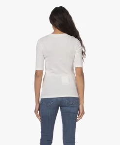 Closed Modalmix Rib T-Shirt - Ivoor -Kleding Series Winkel 230103 5ce6cad3 95e1 4f82 bf9e 9429ec2d6e15