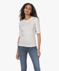 Closed Modalmix Rib T-Shirt - Ivoor -Kleding Series Winkel 230103 e62cc809 ad9f 467f 9fe4 6b40eee6bdfb
