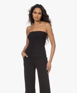 Japantky Bumpy Strapless Travel Jersey Top - Diepzwart