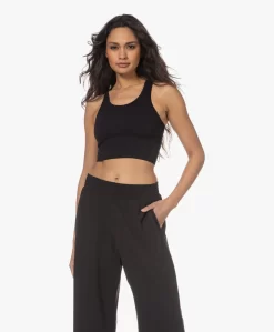 Gai+Lisva Lifa Cropped Yoga Top - Stretch Limo Black