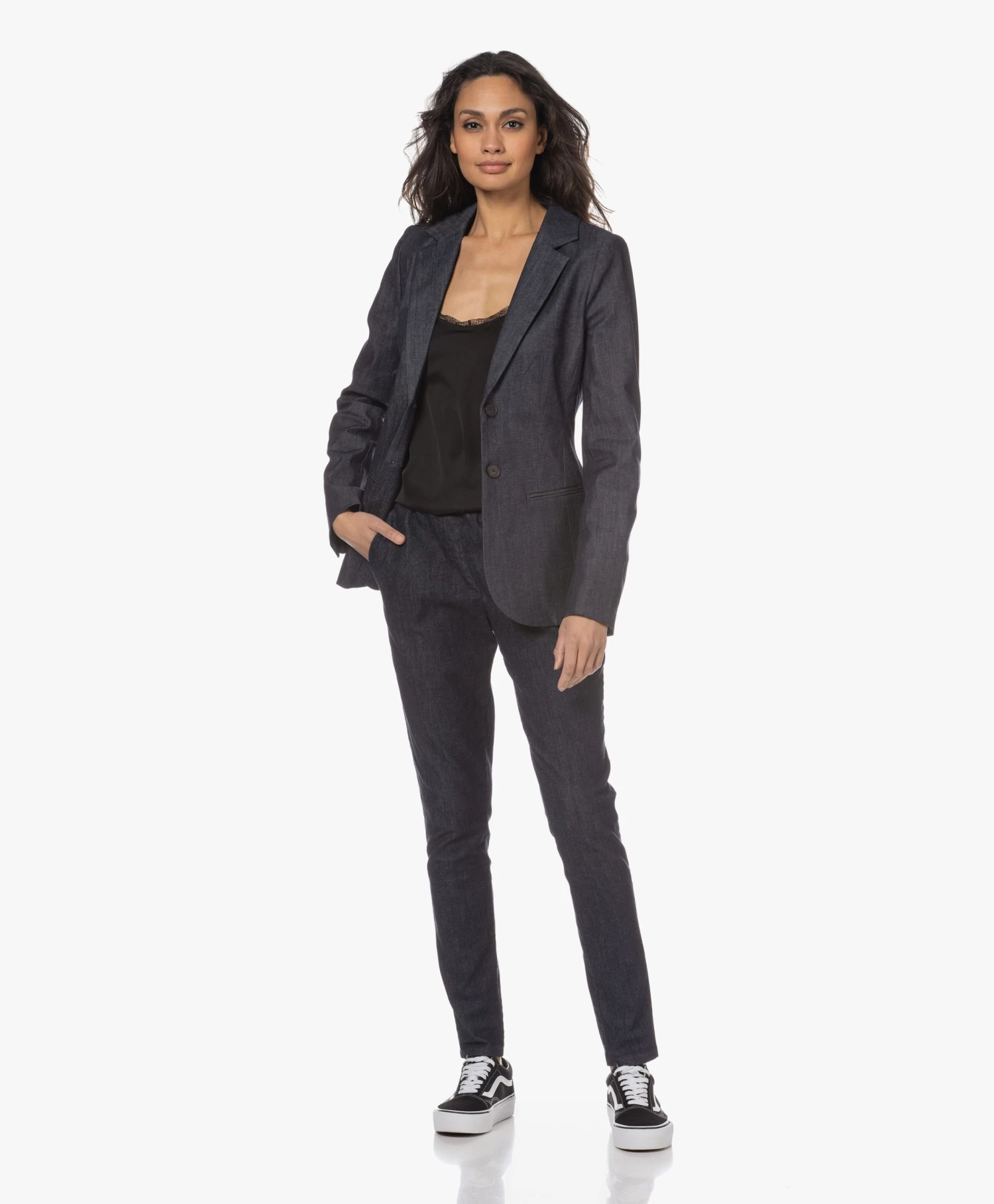 Repeat Zijden Top Met Kant - Zwart 9 Repeat Zijden Top Met Kant - Zwart - Afbeelding 9