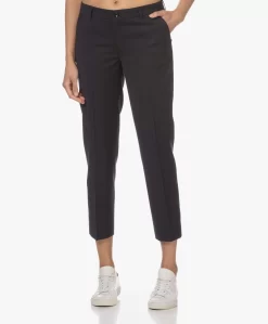 Filippa K Luisa Cropped Cool Wool Pantalon - Donker Navy
