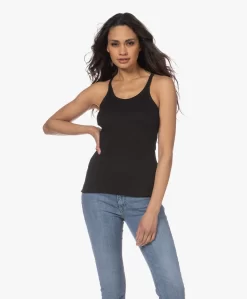 Zadig & Voltaire Alba Wing Rib Tanktop - Zwart