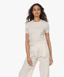 Repeat Katoen-Cashmere Korte Mouwen Trui - Crème -Kleding Series Winkel 230207 1d109f53 e388 4713 9225 2f7e05d93c8a