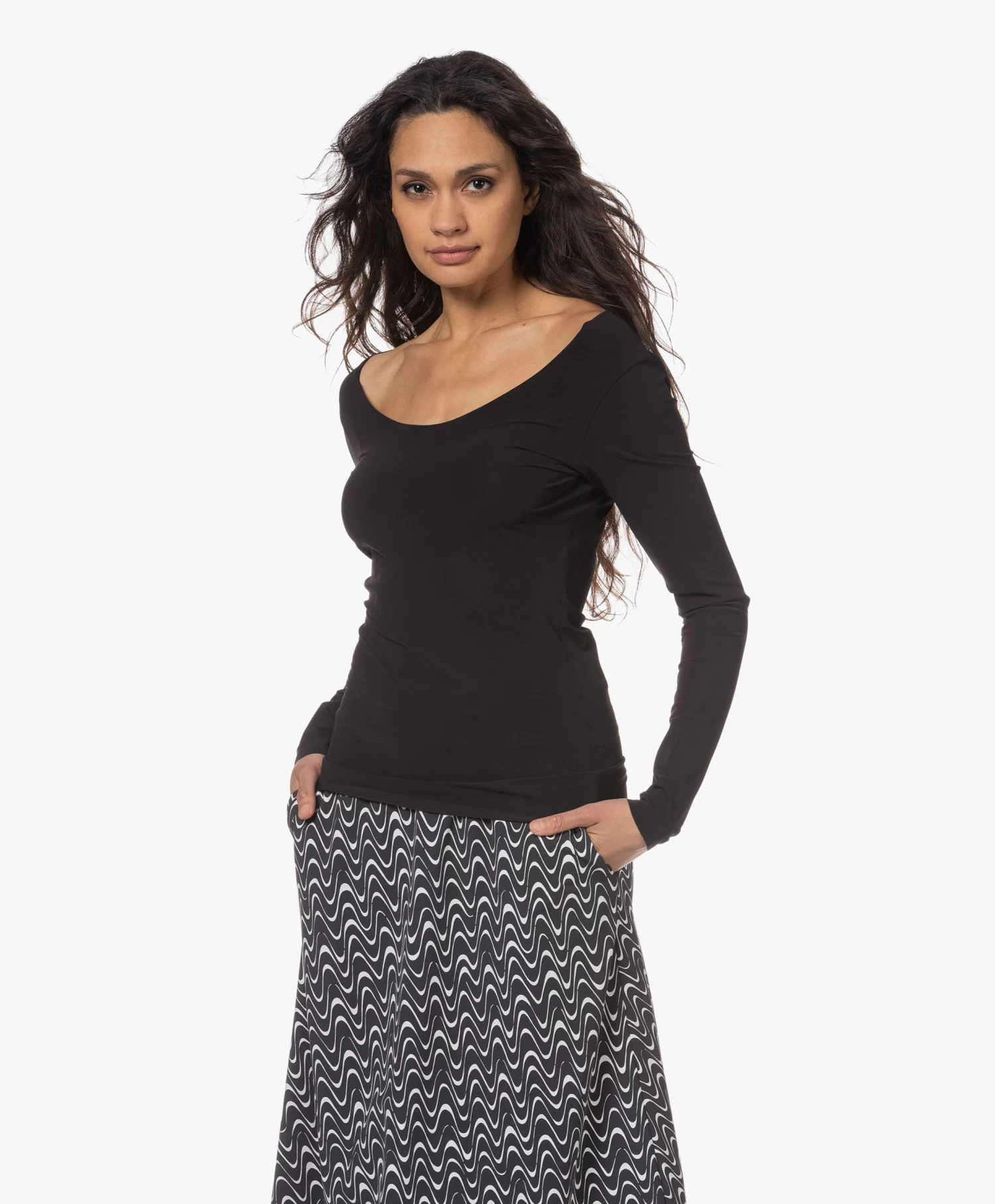 Japantky Tiyo Reversible Jersey Longsleeve - Zwart 1 Japantky Tiyo Reversible Jersey Longsleeve - Zwart