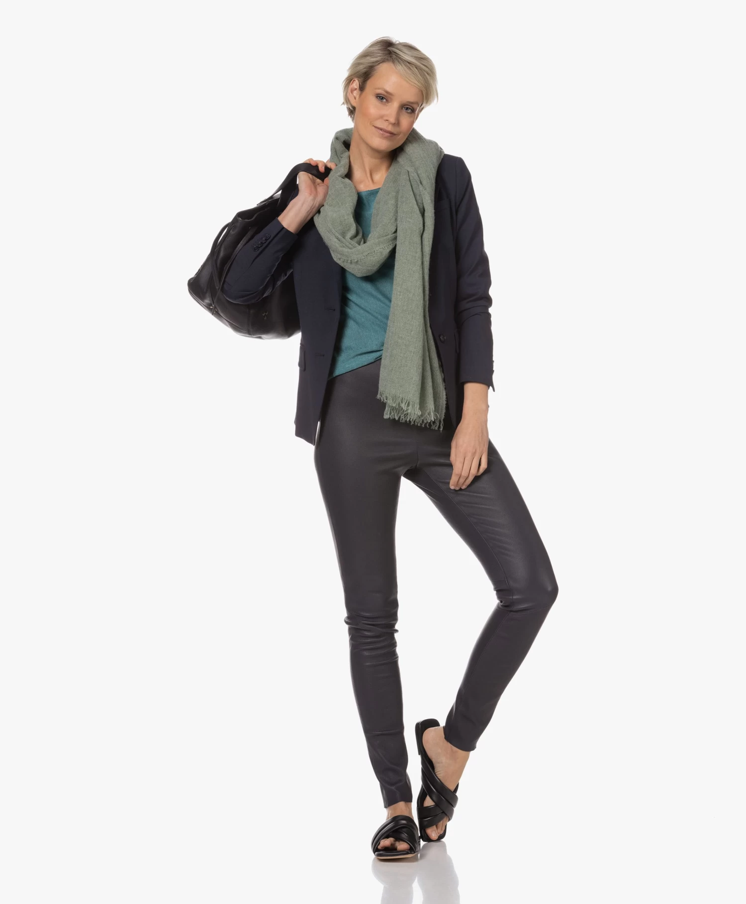 Enes Antwerp Angel Stretch Leren Legging - Navy 11 Enes Antwerp Angel Stretch Leren Legging - Navy - Afbeelding 11