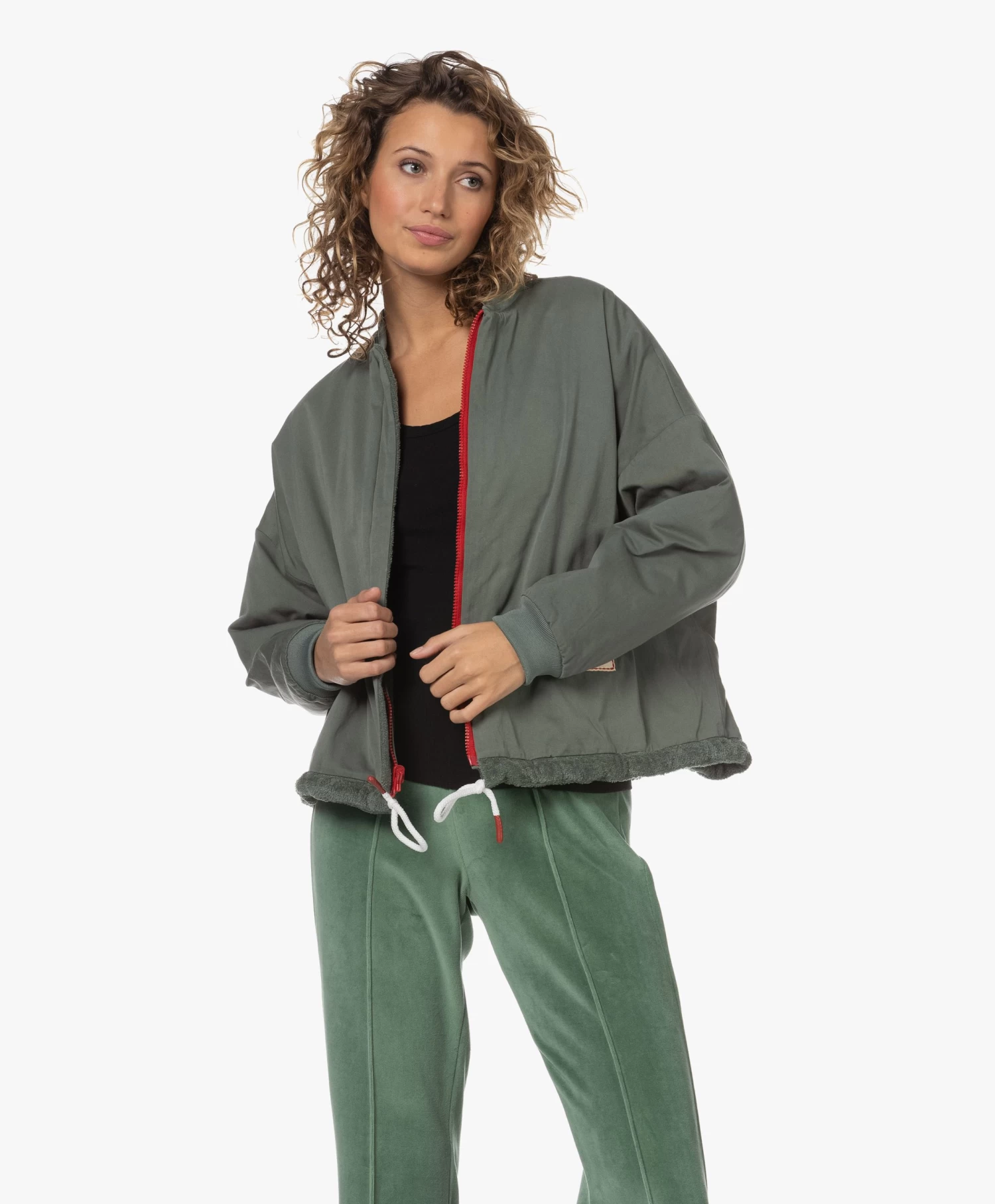 Baindoux Sunset Reversible Bomberjack - Olive 3 Baindoux Sunset Reversible Bomberjack - Olive - Afbeelding 3