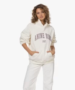 Anine Bing Harvey Logo Capuchontrui - Off-White/Paars